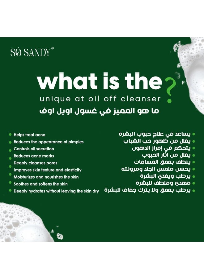 So Sandy The Oil Off Foam Cleanser for oily, combination and acne-prone skin 200 ml & the oil off serum Bundle - Image 3