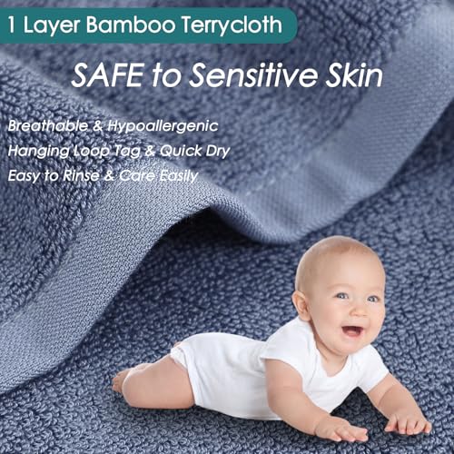 JEFFSUN Wash Cloths 6 Pack, Reusable Makeup Remover Cloths, Super Soft and Gentle Face Towel for Sensitive Skin, 10x10 inch Small Face Washcloths, Easy to Rinse Quick Dry Slate Blue Facial Cleansing Cloths - Image 3