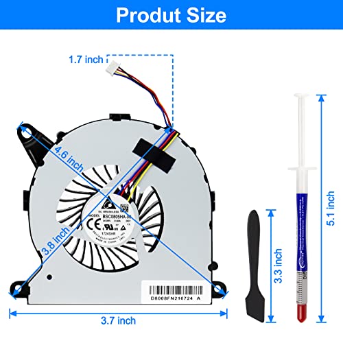 ARLBA New Replacement CPU Cooling Fan for Intel NUC NUC8 NUC8i3BEH NUC8i5BEH NUC8i5bek NUC8i7BEH NUC8 I3/I5/I7 Mini Host BSC0805HA-00 BAZB0808R5H P004 5V 0.6A Fan w/Thermal Paste & Spatula - Image 2