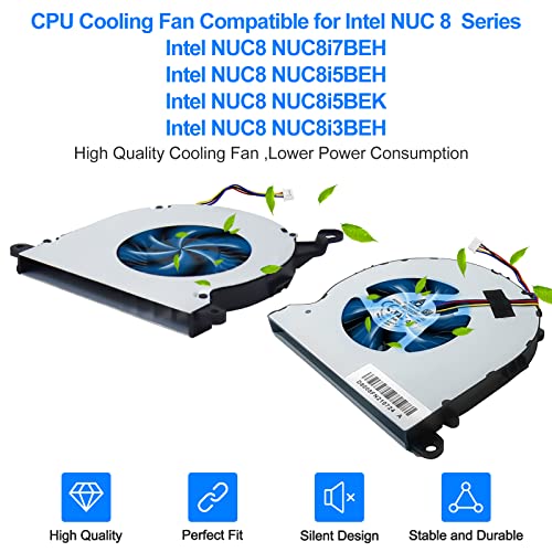 ARLBA New Replacement CPU Cooling Fan for Intel NUC NUC8 NUC8i3BEH NUC8i5BEH NUC8i5bek NUC8i7BEH NUC8 I3/I5/I7 Mini Host BSC0805HA-00 BAZB0808R5H P004 5V 0.6A Fan w/Thermal Paste & Spatula - Image 3