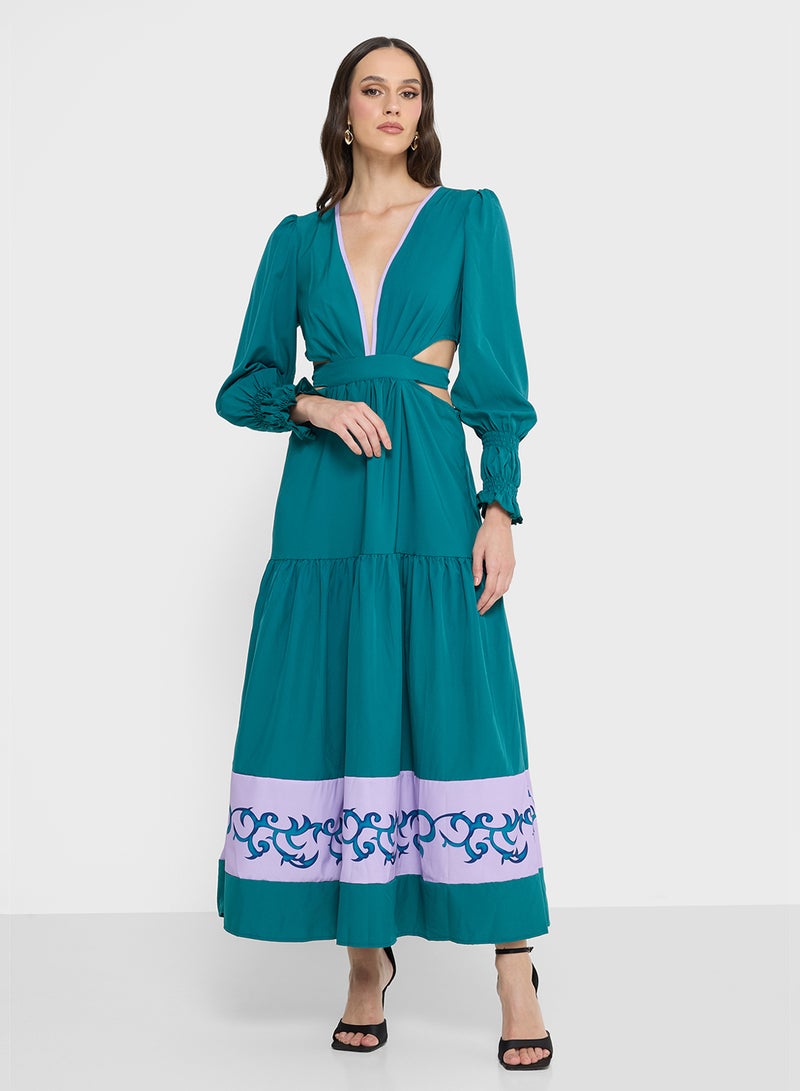 ELLA Puff Sleeved Dress - Image 1