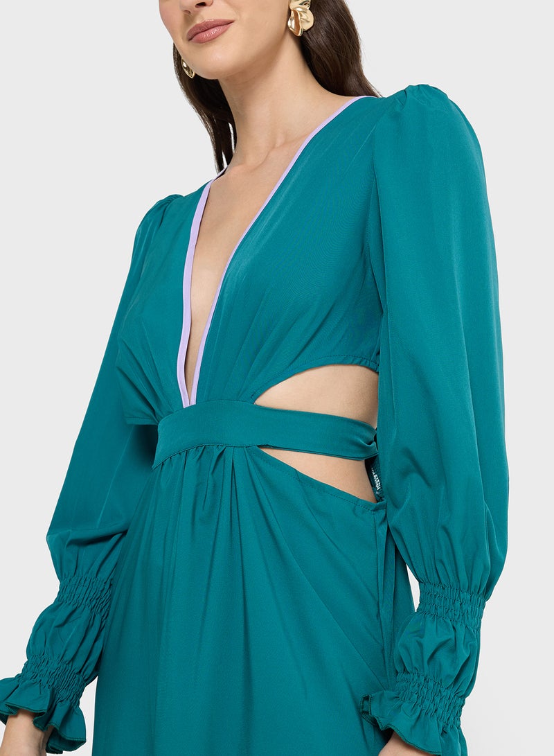 ELLA Puff Sleeved Dress - Image 4