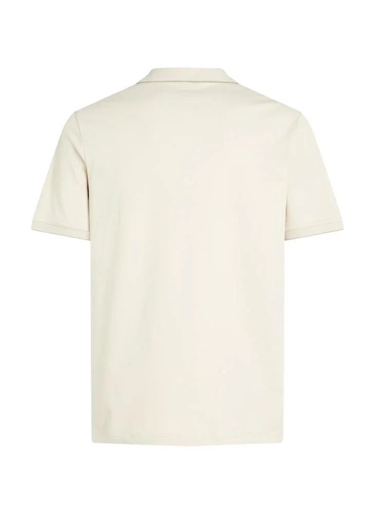 كالفن كلاين Logo Print Polo Shirt With Tipping Collar