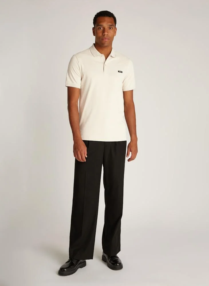 كالفن كلاين Logo Print Polo Shirt With Tipping Collar