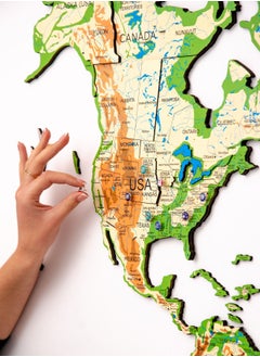 Enjoy The Wood 3D Wooden World Map Physical Wall Decor Any Occasion Gift Idea - Wall Art For Home & Kitchen or Office  - Image 2