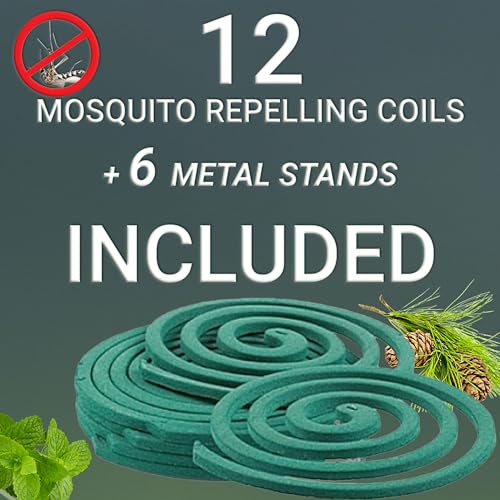 W4W Mosquito Repellent Coils - Outdoor Use Reaches Up to 10 feet - Each Burns for 5-7 Hours (Three Pack Contains 12 coils & 6 Stands) - Image 4