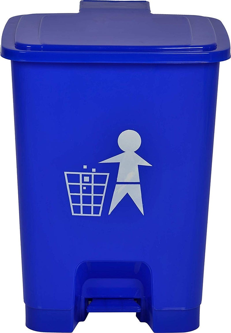 Dhwani Enterprise DHWANI ENTERPRISE Plastic Pedal Garbage Waste Dustbin 30 LTR Blue WITH CHECK DUSTER CLOTH FREE  - Image 1