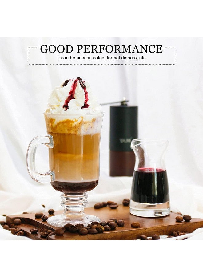 KELVEE أكواب قهوة زجاجية كيلفي الإيرلندية، أكواب لاتيه، مجموعة من 6 أكواب كابتشينو وشوكولاتة ساخنة مع مقبض، أكواب زجاجية شفافة للمشروبات الساخنة (300 مل) - Image 3