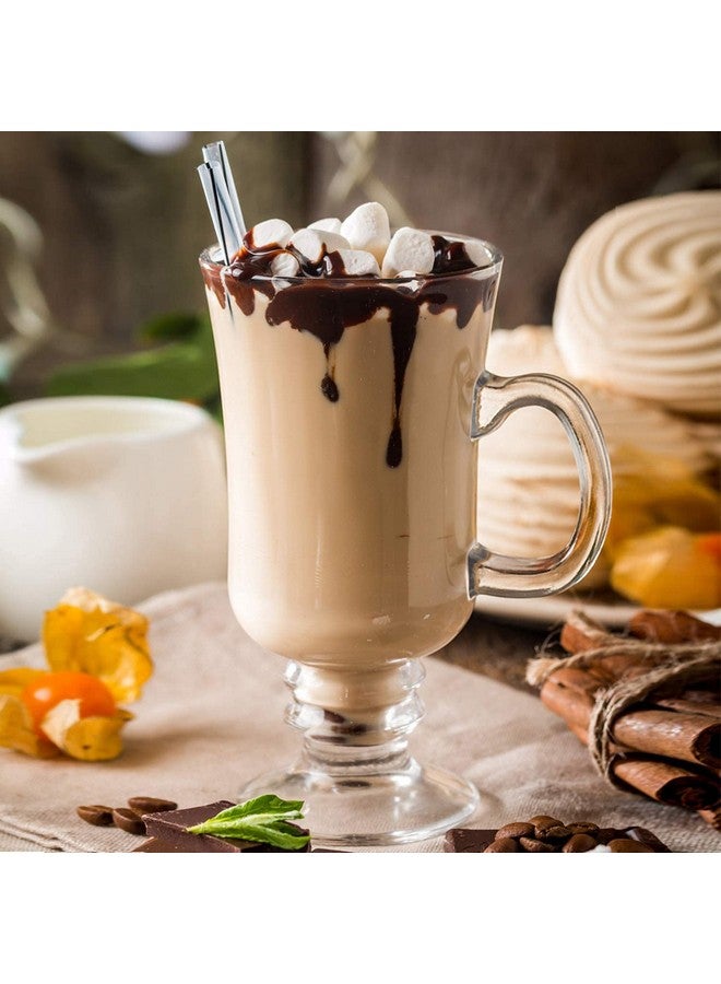 KELVEE أكواب قهوة زجاجية كيلفي الإيرلندية، أكواب لاتيه، مجموعة من 6 أكواب كابتشينو وشوكولاتة ساخنة مع مقبض، أكواب زجاجية شفافة للمشروبات الساخنة (300 مل) - Image 5