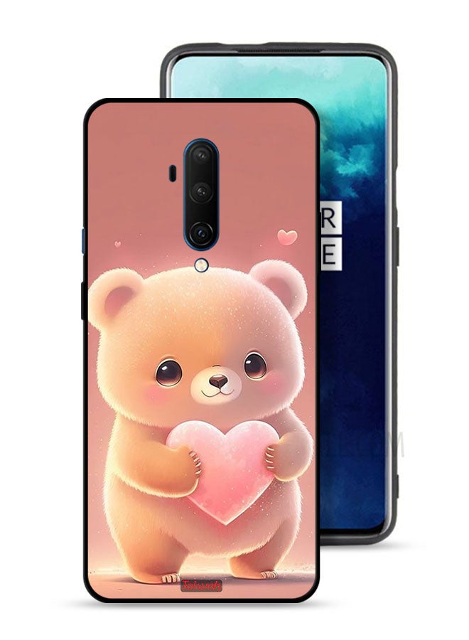 Tolwak OnePlus 7T Pro 5G Protective Case Cover Cute Little Panda Holding Heart - Image 1