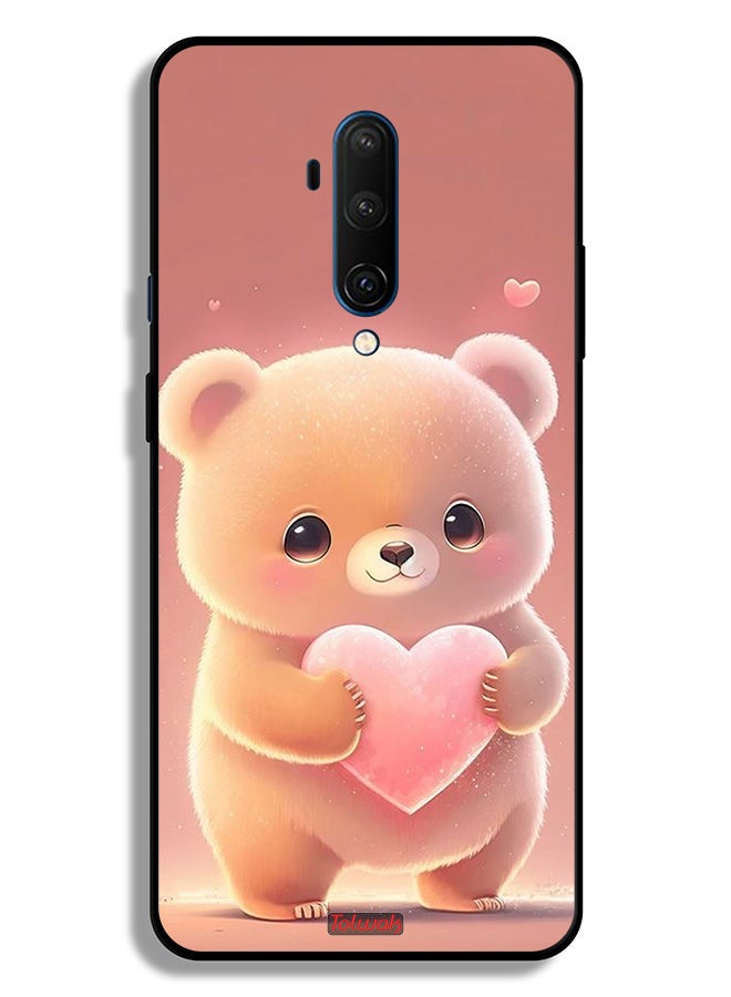 Tolwak OnePlus 7T Pro 5G Protective Case Cover Cute Little Panda Holding Heart - Image 2
