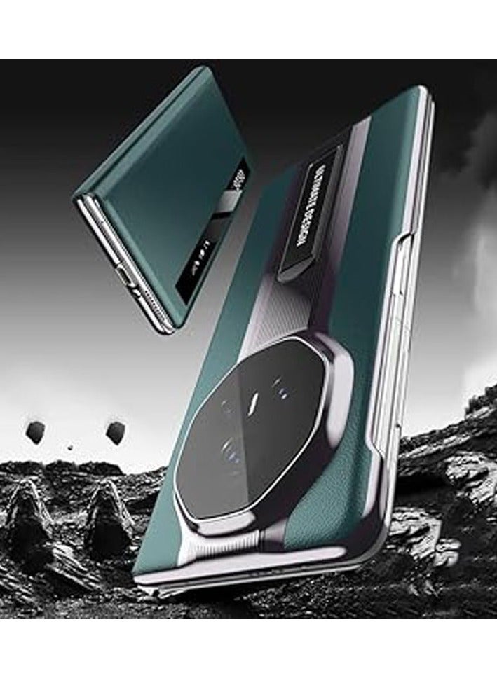 General Compatible with Honor Magic V3 Case with Stand, Smart View Genuine Leather Case Protection Flip Bracket Book Shockproof Case for Honor Magic V3  - Image 1