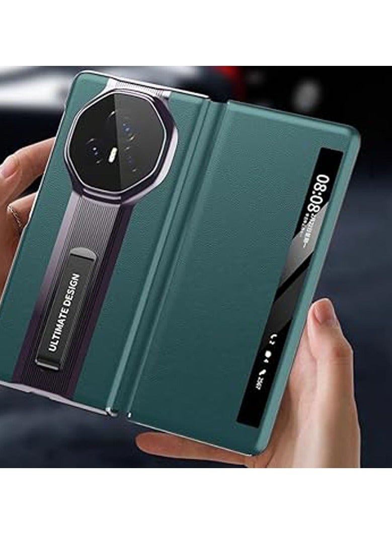 General Compatible with Honor Magic V3 Case with Stand, Smart View Genuine Leather Case Protection Flip Bracket Book Shockproof Case for Honor Magic V3  - Image 3