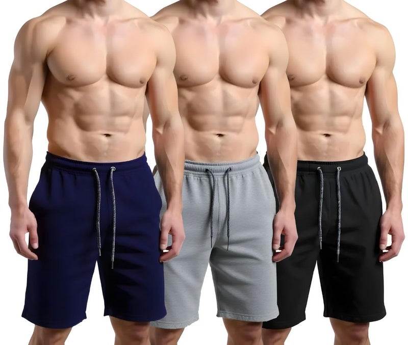 boffi ... Branded 100% Cotton Logo Printed Men's Sshorts Regular Shorts Pack of 3 (M) Multicolour - Image 1