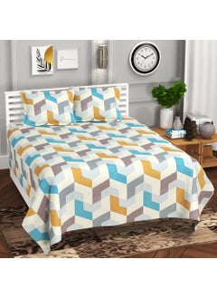 VAS COLLECTIONS VAS COLLECTIONS 220 TC 100 Cotton Kingston Collection Super King Size Bedsheets with 2 King Size Pillow Covers Luxury Soft Sheets 3pcs Set 108x108 inchesMulticolour  - Image 5