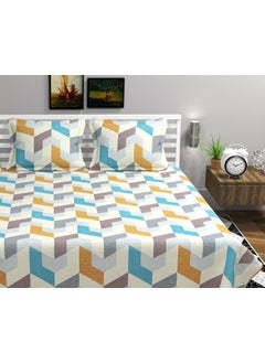 VAS COLLECTIONS VAS COLLECTIONS 220 TC 100 Cotton Kingston Collection Super King Size Bedsheets with 2 King Size Pillow Covers Luxury Soft Sheets 3pcs Set 108x108 inchesMulticolour  - Image 1