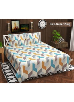 VAS COLLECTIONS VAS COLLECTIONS 220 TC 100 Cotton Kingston Collection Super King Size Bedsheets with 2 King Size Pillow Covers Luxury Soft Sheets 3pcs Set 108x108 inchesMulticolour  - Image 4