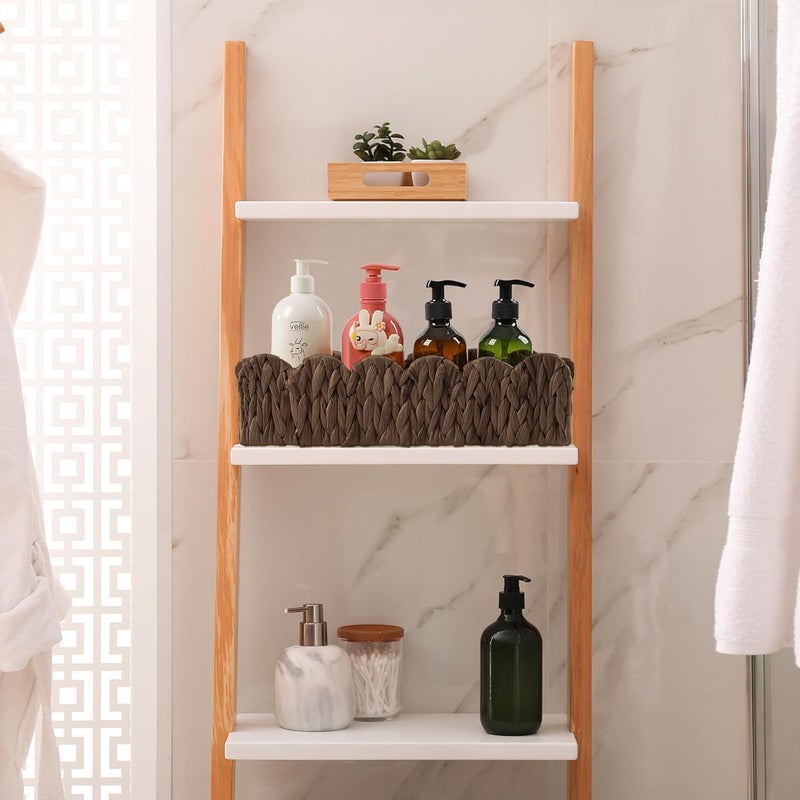 HOSROOME Toilet Paper Storage Basket Bathroom Counter Organizer Wicker Baskets for Organizing Cute Basket for Bedroom Nursery Room Kitchen Bathroom Decor -Dark Brown - Image 5