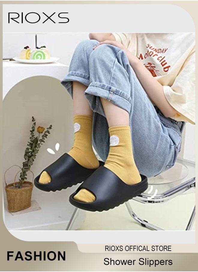 RIOXS - Bath Slippers,Cloud Slides Slippers For Women And Men,Comfy Pillow Slippers,Unisex Soft EVA Open Toe Shoes,Drying Lightweight Shower Shoes,Soft Shower Slippers For Bathroom Pool Beach Indoor And Outdoor - Image 1