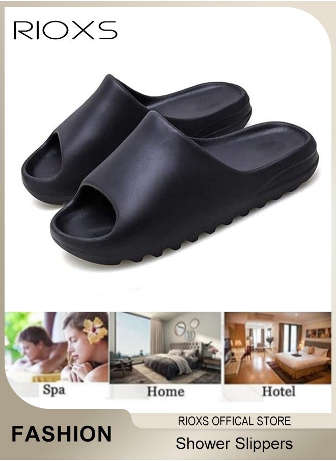 RIOXS - Bath Slippers,Cloud Slides Slippers For Women And Men,Comfy Pillow Slippers,Unisex Soft EVA Open Toe Shoes,Drying Lightweight Shower Shoes,Soft Shower Slippers For Bathroom Pool Beach Indoor And Outdoor - Image 1