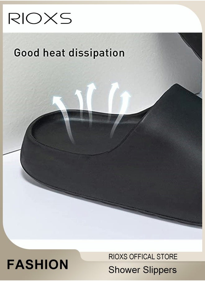 RIOXS - Bath Slippers,Cloud Slides Slippers For Women And Men,Comfy Pillow Slippers,Unisex Soft EVA Open Toe Shoes,Drying Lightweight Shower Shoes,Soft Shower Slippers For Bathroom Pool Beach Indoor And Outdoor - Image 1