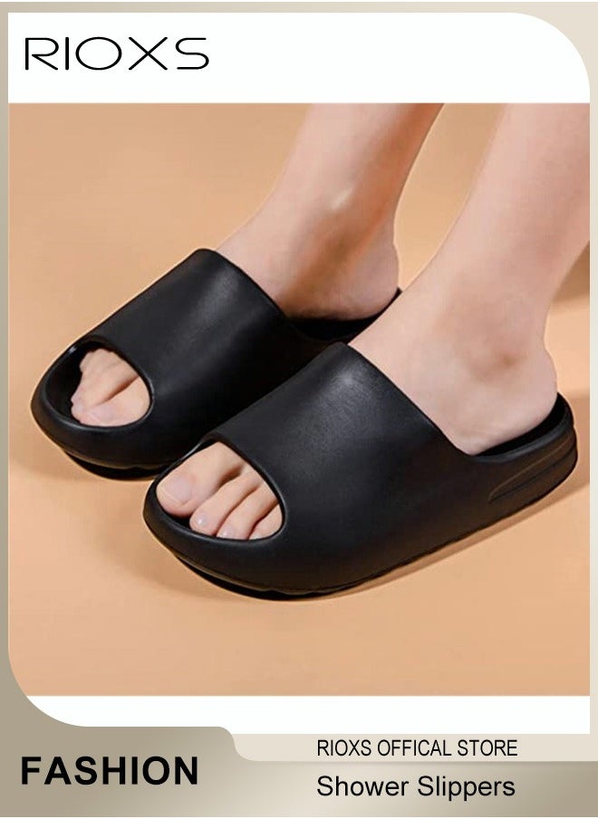 RIOXS - Bath Slippers,Cloud Slides Slippers For Women And Men,Comfy Pillow Slippers,Unisex Soft EVA Open Toe Shoes,Drying Lightweight Shower Shoes,Soft Shower Slippers For Bathroom Pool Beach Indoor And Outdoor - Image 1