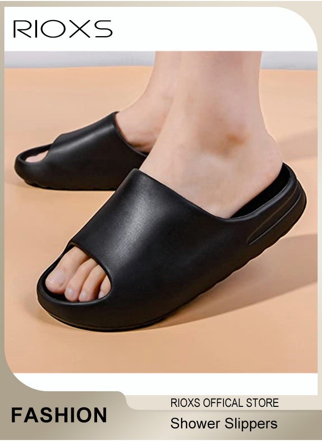 RIOXS - Bath Slippers,Cloud Slides Slippers For Women And Men,Comfy Pillow Slippers,Unisex Soft EVA Open Toe Shoes,Drying Lightweight Shower Shoes,Soft Shower Slippers For Bathroom Pool Beach Indoor And Outdoor - Image 1