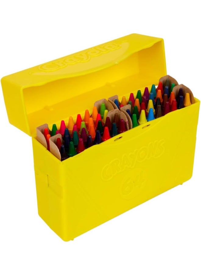 Crayola 64 قلم تلوين، بألوان إصدار محدود وحافظة بلاستيكية، مجموعة تلوين، هدية للأطفال من عمر 3 سنوات وما فوق (متنوعة) - Image 5