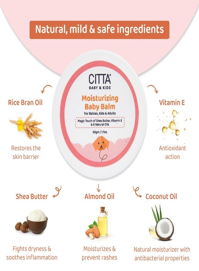 CITTA Baby Face & Body Balm – 50g | With Shea Butter, Vitamin E & 8 Natural Oils | For Dry & Sensitive Skin | Gentle Moisturizer for Babies, Kids & Adults | Non-Greasy, Non-Sticky Formula - Image 3