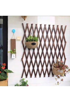 LINGWEI Wooden Lattice Fence Brown 156x75cm  - Image 3