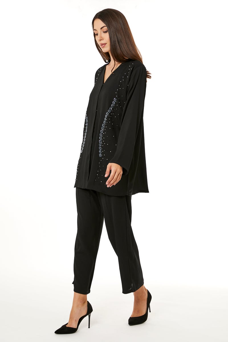 Moistreet V-Neck Top & Pant Set - Image 4