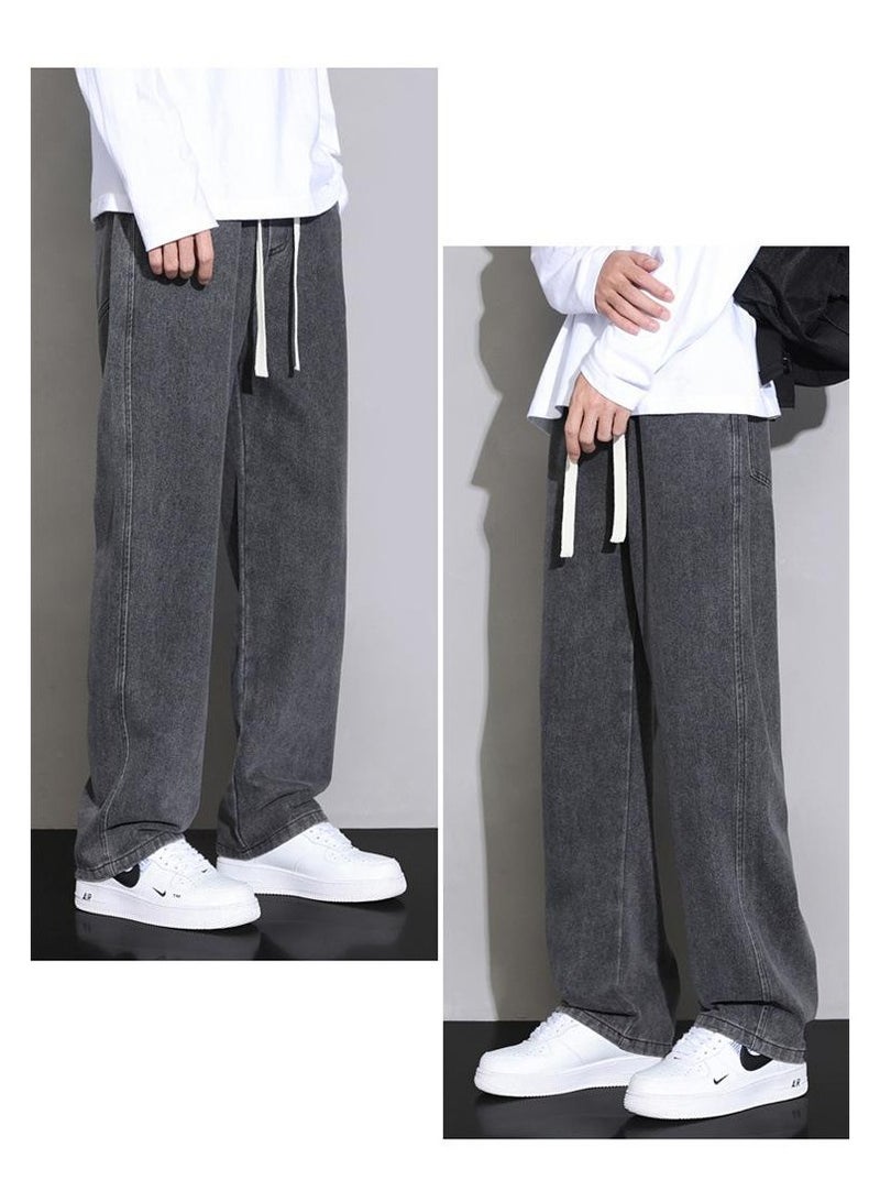 Fashionable Men's Loose Straight Leg Jeans, Wide Leg Casual Pants  - Image 3
