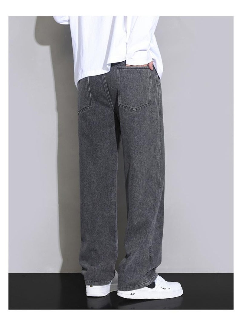 Fashionable Men's Loose Straight Leg Jeans, Wide Leg Casual Pants  - Image 4