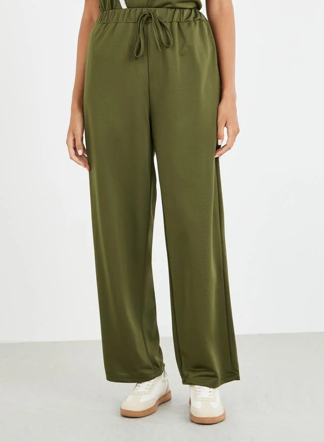Take Two Take Two Lace Trim Round Neck Top and Pants Co-Ords