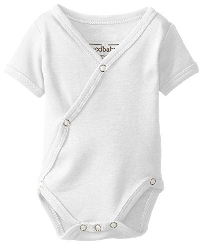 L'ovedbaby Unisex-Baby Newborn Organic Short-Sleeve Kimono Bodysuit, White, 3/6 Months - Image 1