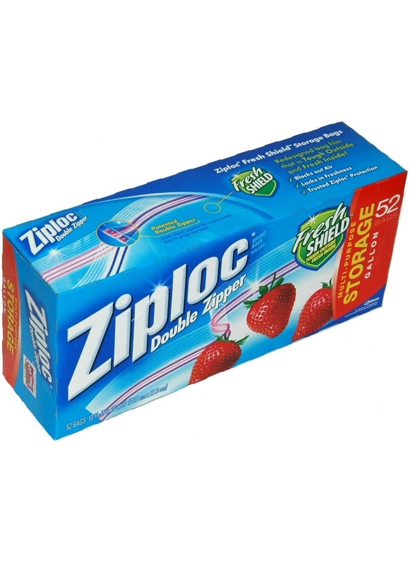 Ziploc Ziploc Double Zipper Storage Bags  Gallon 52 Count  - Image 1
