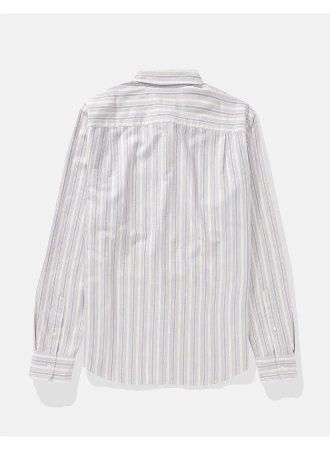 American Eagle AE Everyday Striped Oxford Button-Up Shirt