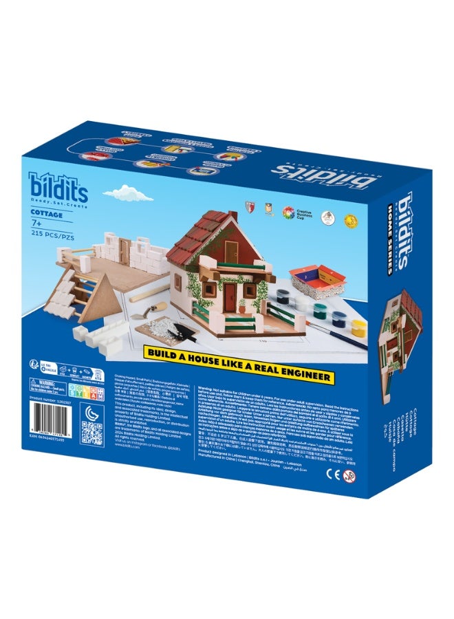 bildits مجموعة الكوخ: البناء بجدران مسبقة الصنع، للأعمار 7+، 210 قطعة - Image 3