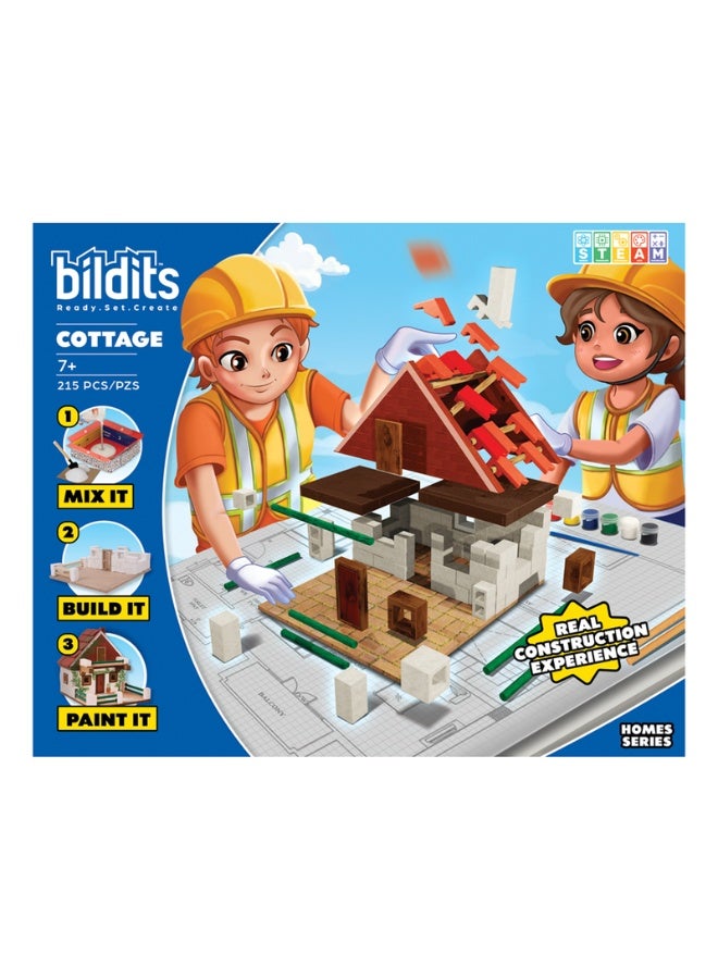 bildits مجموعة الكوخ: البناء بجدران مسبقة الصنع، للأعمار 7+، 210 قطعة - Image 2