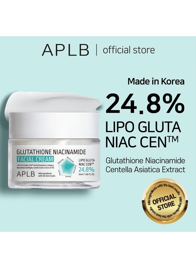 APLB - Glutathione Niacinamide Facial Cream | LIPO GLUTA NIAC CEN™ 24.8% 1.86 FL.OZ/Korean Skincare, Deep hydration, Niacinamide, Improve skin elasticity, Improve skin texture - Image 1