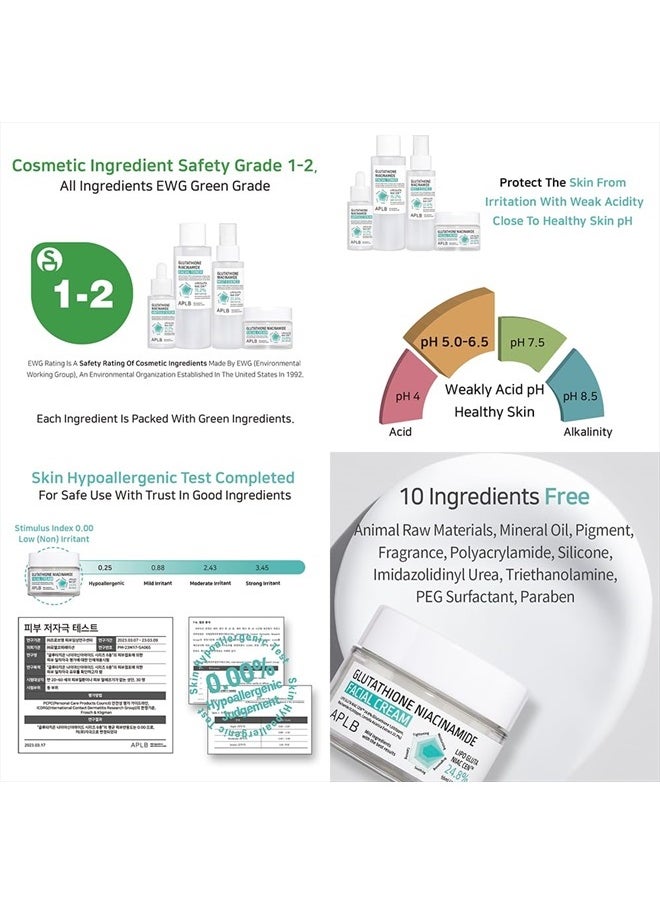 APLB - Glutathione Niacinamide Facial Cream | LIPO GLUTA NIAC CEN™ 24.8% 1.86 FL.OZ/Korean Skincare, Deep hydration, Niacinamide, Improve skin elasticity, Improve skin texture - Image 1
