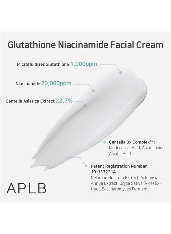 APLB - Glutathione Niacinamide Facial Cream | LIPO GLUTA NIAC CEN™ 24.8% 1.86 FL.OZ/Korean Skincare, Deep hydration, Niacinamide, Improve skin elasticity, Improve skin texture - Image 1