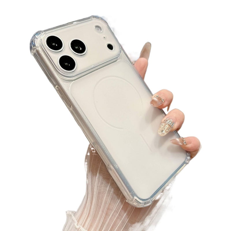 LS غطاء واقي بTPU لـ iPhone 17 / 17 Air / 17 Pro / 17 Pro Max مع حماية من السقوط وملمس غير لامع مع مقاوم للصدمات مع تصميم نافذة كبيرة باللون أبيض من مادة TPU باللون الأبيض - Image 1