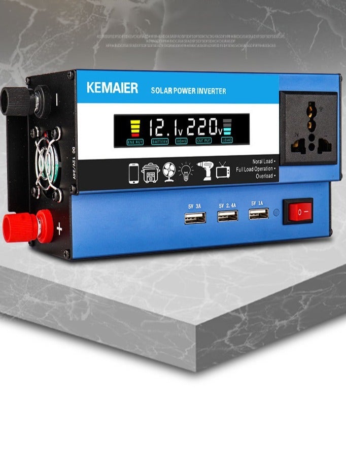 KEMAIER 2000W Car Power Inverter/Plug Adapter, DC 12/24V to 220V AC, Car Plug Converter with Switch and Current LED Screen - Image 2