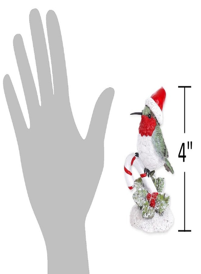 The Bridge Collection 4" Hummingbird Christmas Figurine - Elegant Green Bird w/Santa Hat Tabletop Decor - Styles May Vary - Image 4