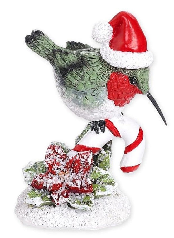 The Bridge Collection 4" Hummingbird Christmas Figurine - Elegant Green Bird w/Santa Hat Tabletop Decor - Styles May Vary - Image 2