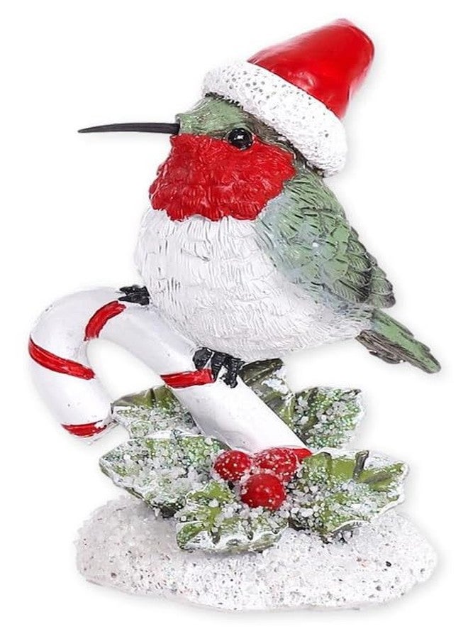 The Bridge Collection 4" Hummingbird Christmas Figurine - Elegant Green Bird w/Santa Hat Tabletop Decor - Styles May Vary - Image 1