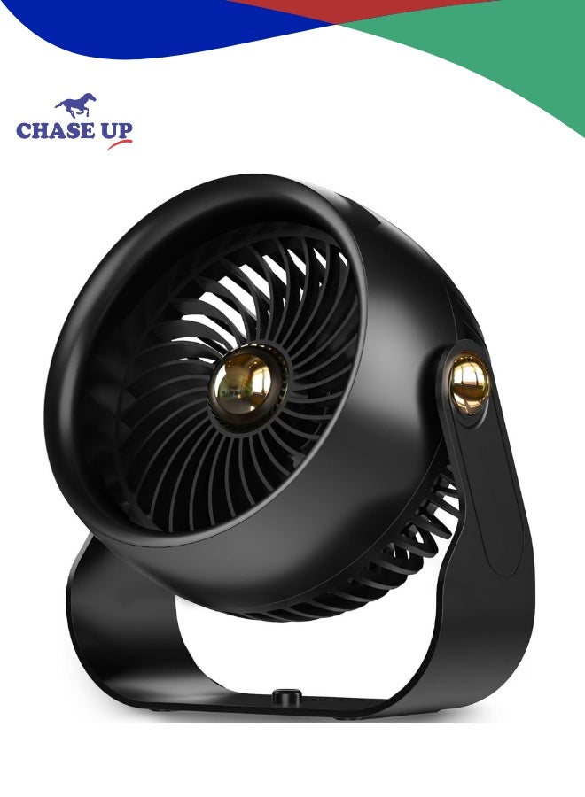 Chase Up Desk Fan, 6 Inch Quiet Air Circulator Fan, 4 Speeds with Strong Airflow, 270° Rotate Portable Fan For Bedroom Home Office Desktop Travel - Image 1