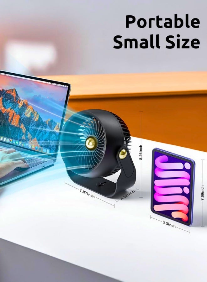 Chase Up Desk Fan, 6 Inch Quiet Air Circulator Fan, 4 Speeds with Strong Airflow, 270° Rotate Portable Fan For Bedroom Home Office Desktop Travel - Image 3