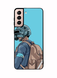 Protective Case Cover For Samsung Galaxy S21 Plus 5G Helmet And In Military Uniform Design Multicolour
